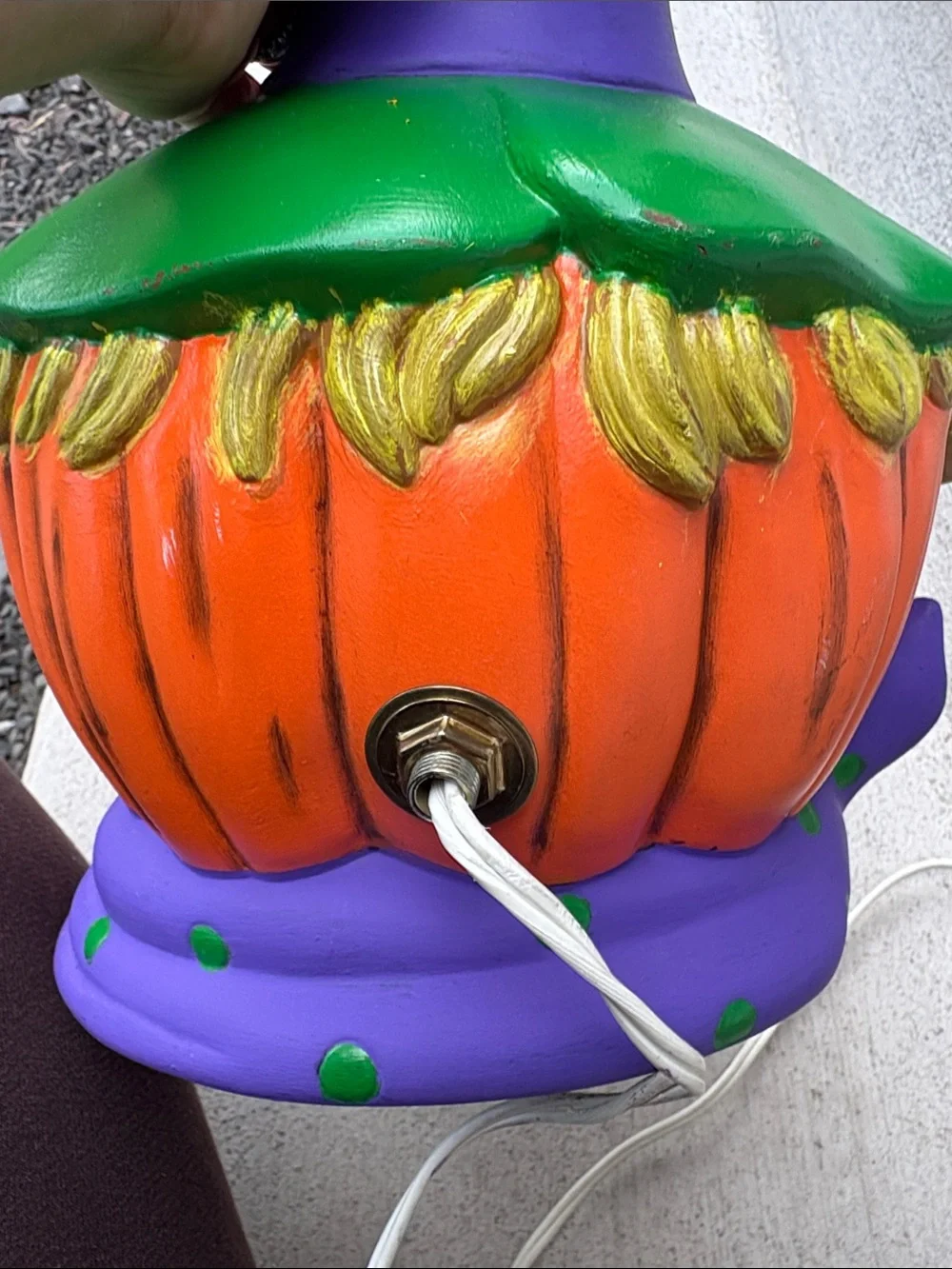 VTG light up Pumpkin Lantern with Black Crow